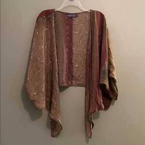 Indie Ella RONAK Upcycled Silk Shawl Shrug Cover Up Bohemian Size OS